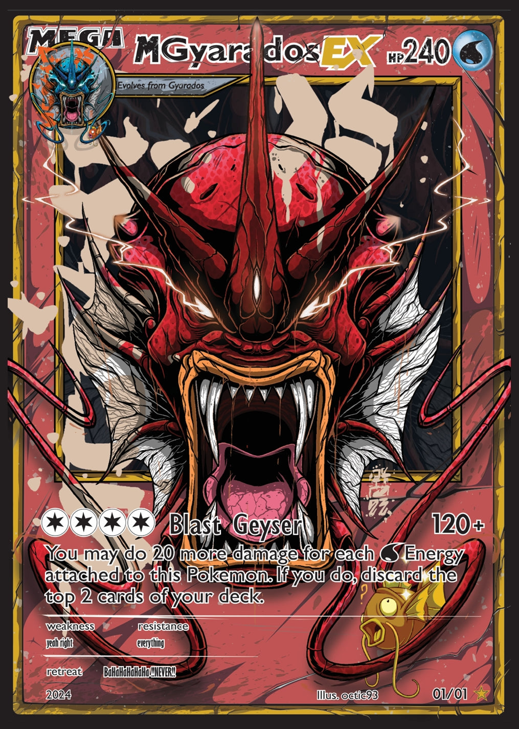 Mega Gyarados EX Pokémon Card - A4 Print - $20.00