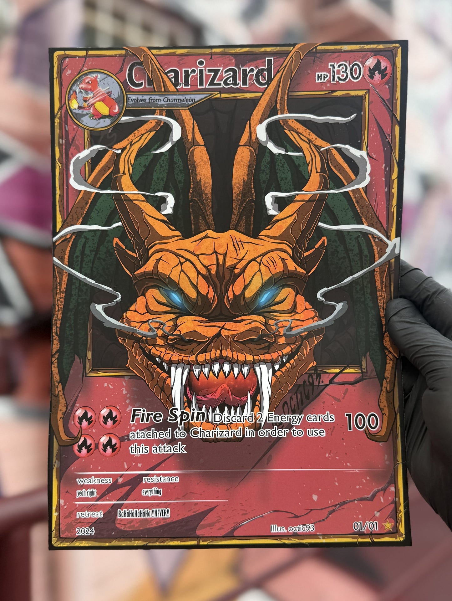 Charizard Pokémon Card - A4 Print