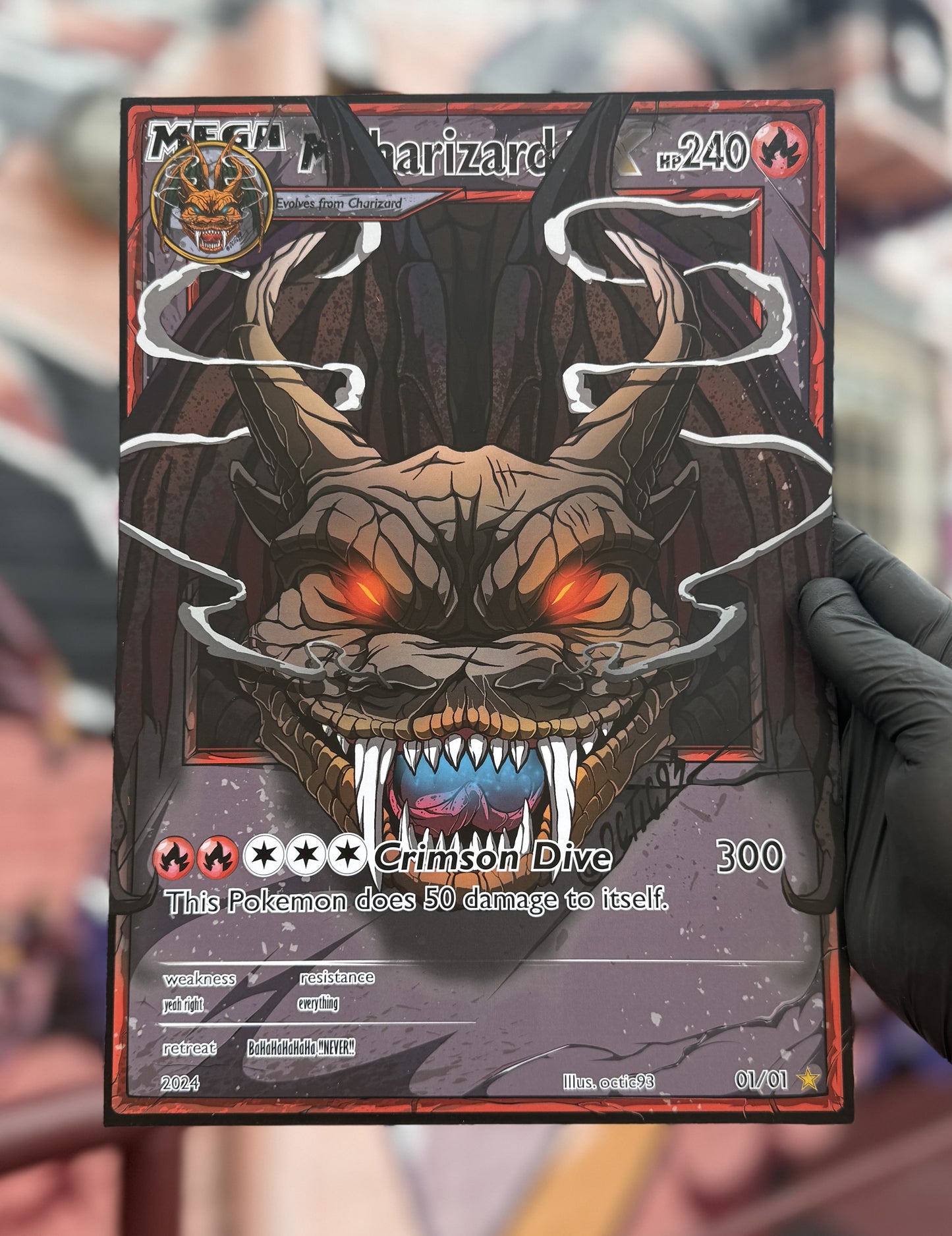 Mega Charizard EX Pokémon Card - A4 Print