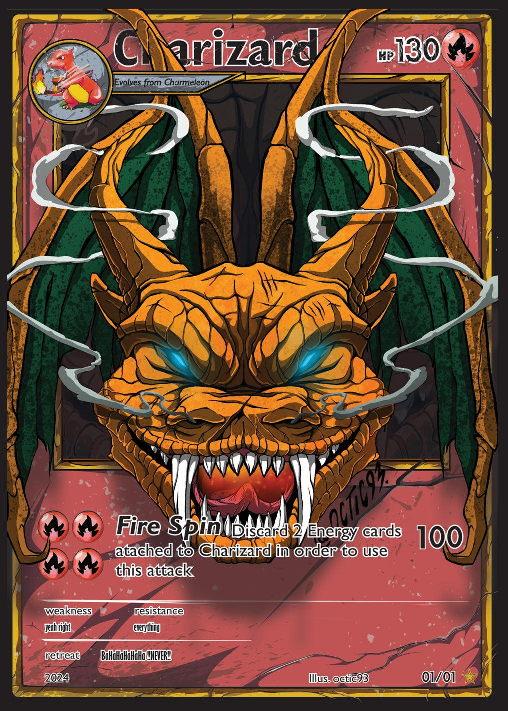 Charizard Pokémon Card - A4 Print