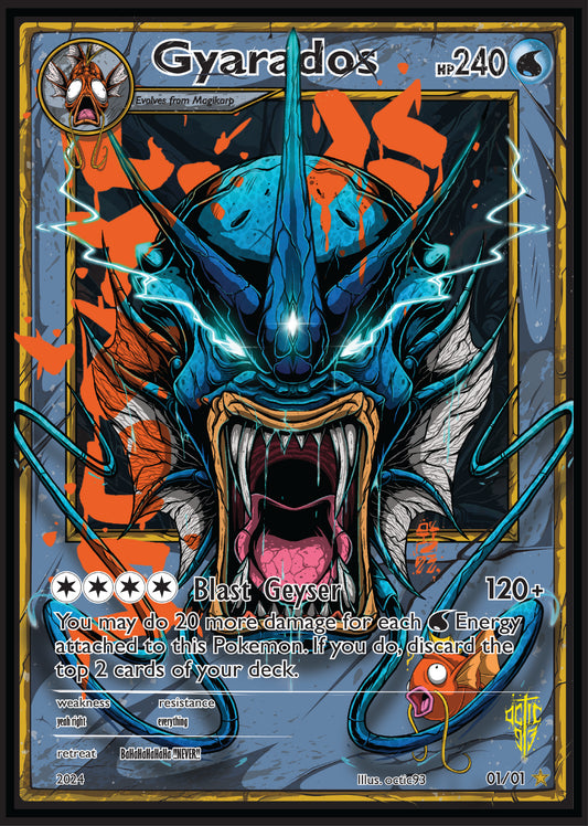 Gyarados Pokémon Card - A4 Print