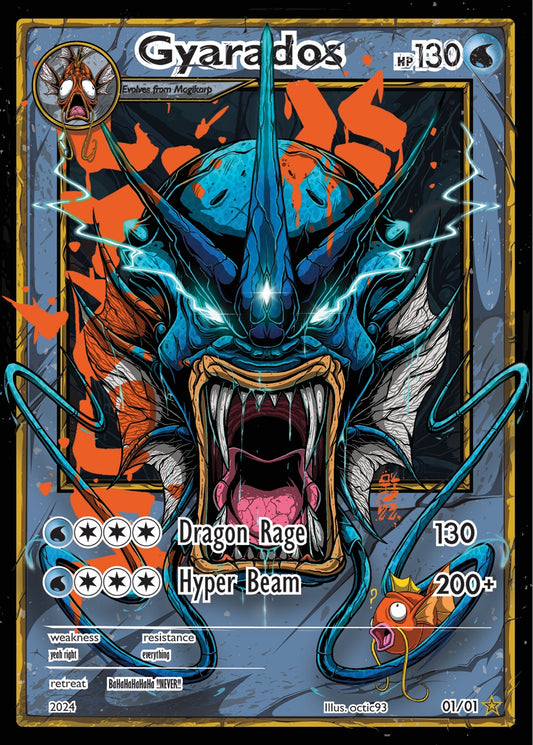 Gyarados Pokémon Card - A4 Print