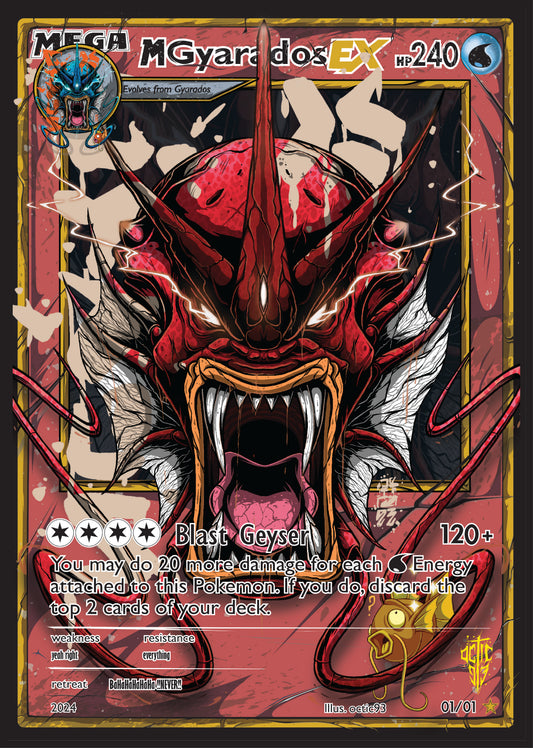 Mega Gyarados Ex Pokémon Card - A4 Print